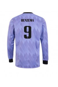 Real Madrid Karim Benzema #9 Fotballdrakt Borte Klær 2022-23 Lange ermer